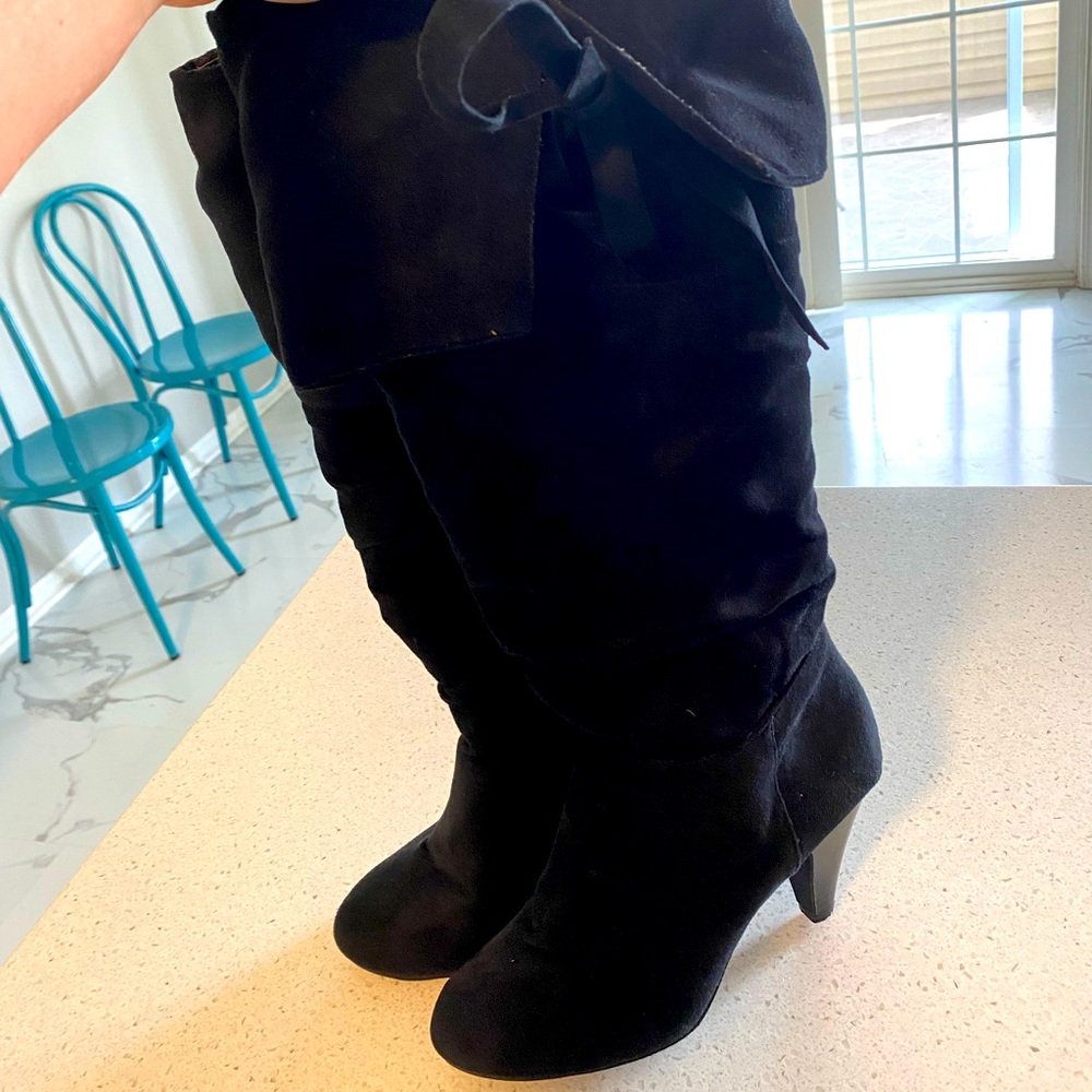 Black knee high boots
